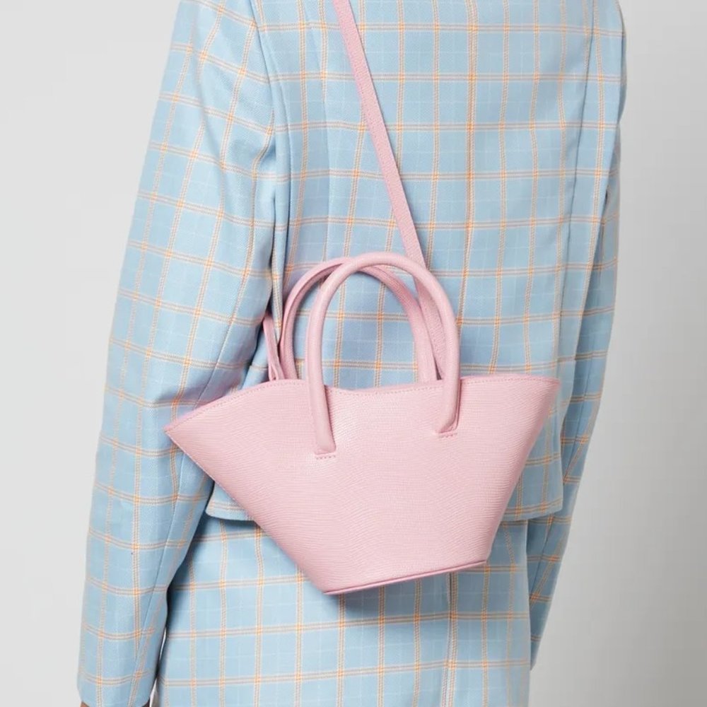 NWT Little Liffner Women's Open Tulip Tote Micro Bag - Pink - Picture 4 of 5
